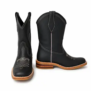 Botas Vaquera De Dama Negra